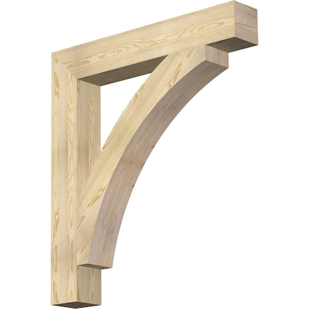Ekena Millwork Thorton Block Rough Sawn Bracket, Douglas Fir, 6"W x 40"D x 44"H BKT06X40X44THR05RDF